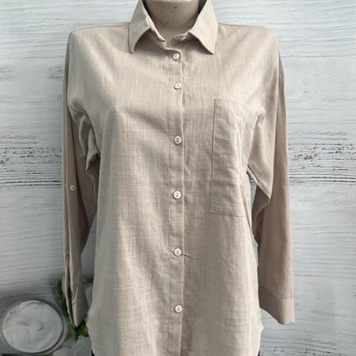 Рубашка New Season (S-XL) 1046 beige (деми) New Season 1046 beige