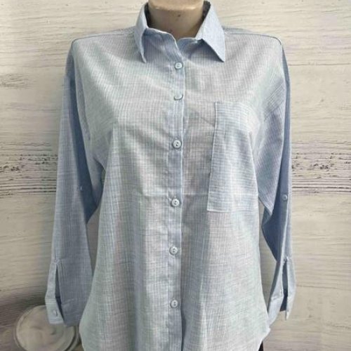 Рубашка New Season (S-XL) 1054 l.blue (деми) New Season 1054 l.blue