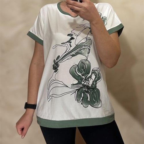 Футболка LeVisha (M-2XL) 25018 white-green (лето) LeVisha 25018 white-green