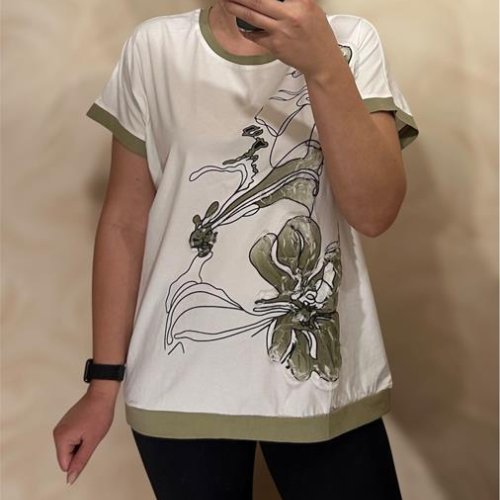 Футболка LeVisha (M-2XL) 25018 white-khaki (лето) LeVisha 25018 white-khaki