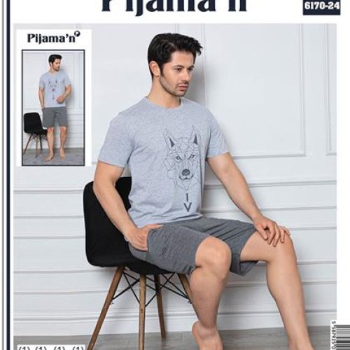 Пижама Vehuiah (M-2XL) 6170-24 l.grey (лето) Vehuiah 6170-24 l.grey