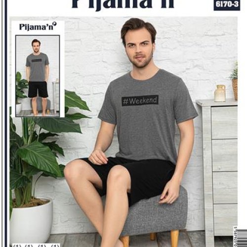 Пижама Vehuiah (M-2XL) 6170-3 grey (лето) Vehuiah 6170-3 grey