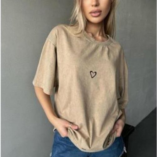 Футболка Lora (one size) LR126 beige (лето) Lora LR126 beige