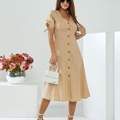 Платье Deliv (S-XL) 573 beige (лето) Deliv 573 beige