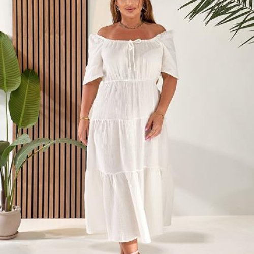 Платье Deliv (L-2XL) 587 white (лето) Deliv 587 white