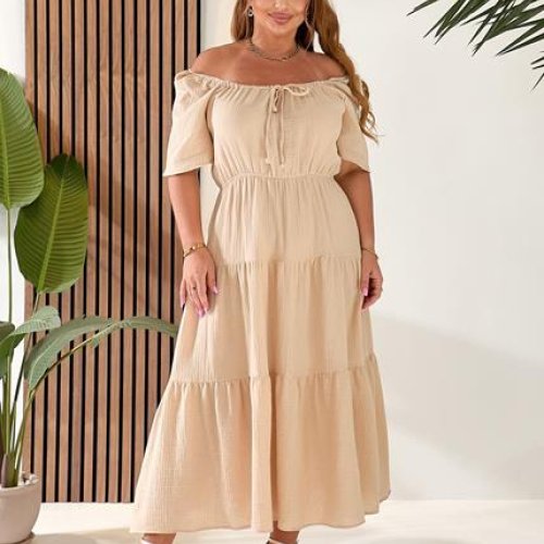 Платье Deliv (L-2XL) 587 beige (лето) Deliv 587 beige