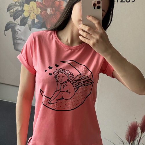 Футболка FSN (42-48) 1289 coral (лето) FSN 1289 coral