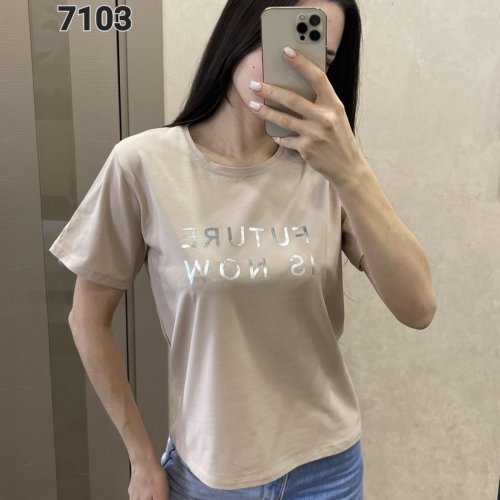 Футболка FSN (42-48) 7103 beige (лето) FSN 7103 beige