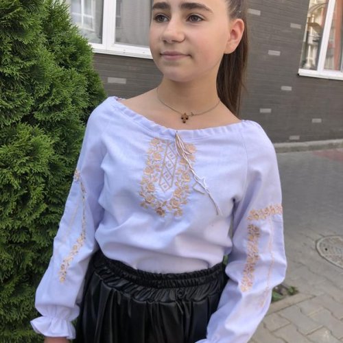 Вышиванка Moda school (128-146) M18 white (деми) Moda school M18 white