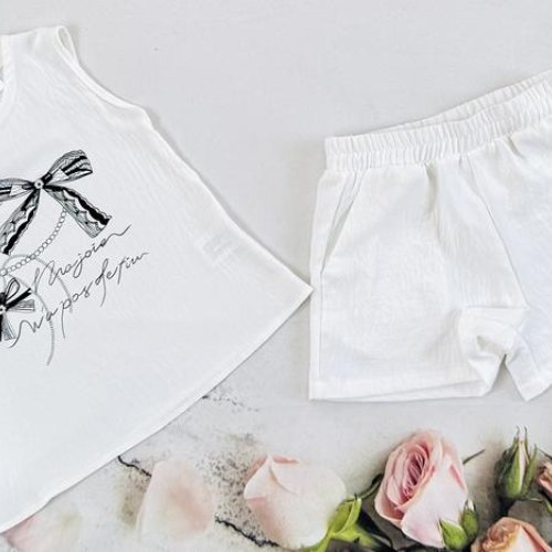 Костюм Moda school (92-116) 8546 white (лето) Moda school 8546 white