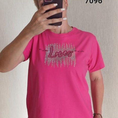 Футболка FSN (48-54) 7096 pink (лето) FSN 7096 pink