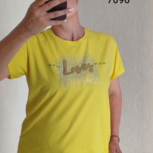 Футболка FSN (48-54) 7096 yellow (лето) FSN 7096 yellow