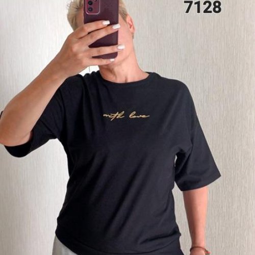 Футболка FSN (48-54) 7128 black (лето) FSN 7128 black
