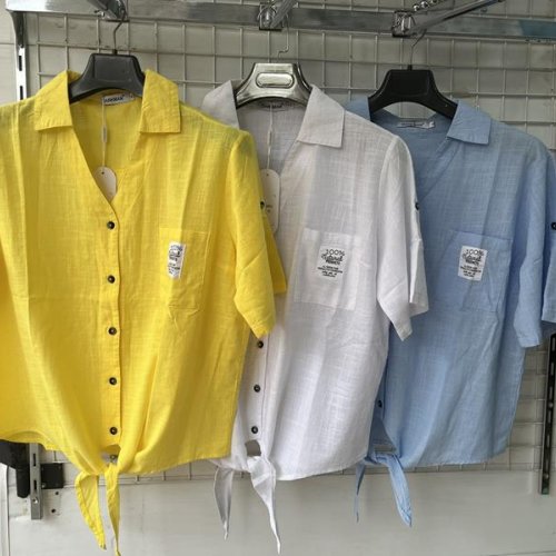 Рубашка Yafeier (XL-4XL) 385 yellow (лето) Yafeier 385 yellow