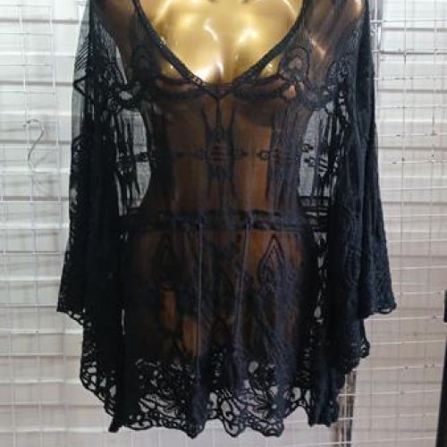 парео sss Annet (one size) AM1808 black (лето) sss Annet AM1808 black