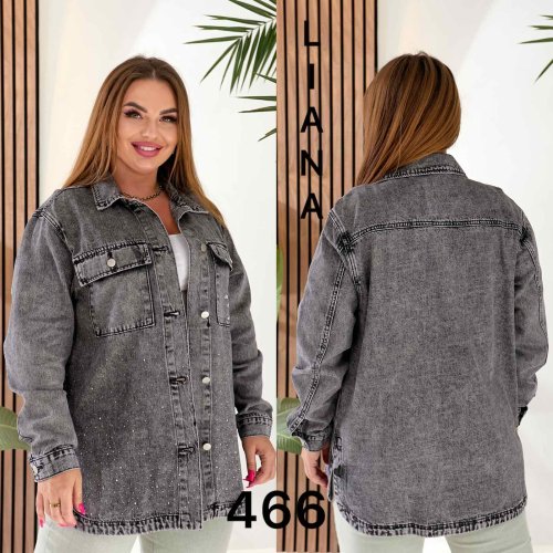 Рубашка Liana Denim (2XL-7XL) 466 black (деми) Liana Denim 466 black