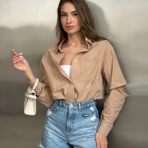 Рубашка Arina (42-48) 2454 beige (лето) Arina 2454 beige