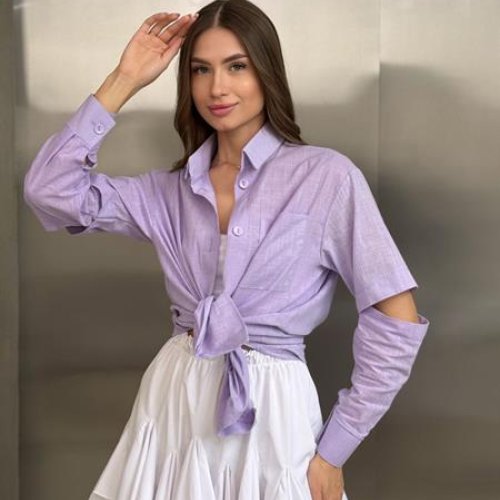 Рубашка Arina (42-48) 2454 lilac (лето) Arina 2454 lilac