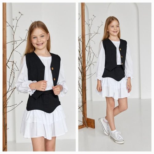 Блузка Moda school (122-146) M30 white (лето) Moda school M30 white