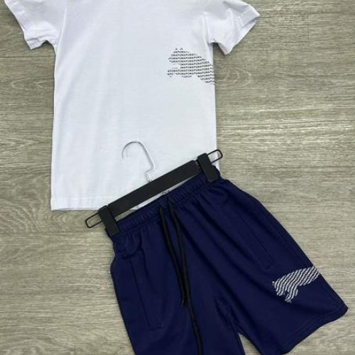 Костюм MirWear kids (13-17) 284-3-285 white-navy (лето) MirWear kids 284-3-285 white-navy