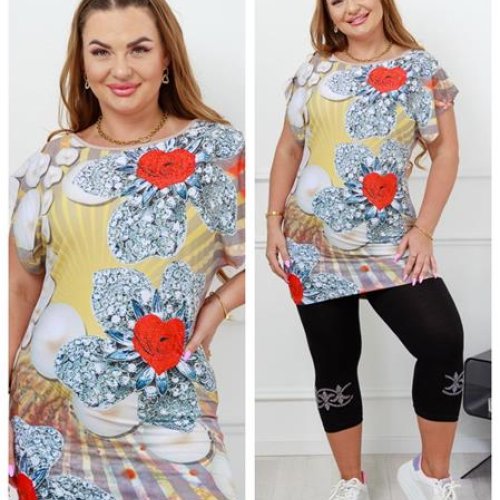 Костюм Vehuiah (2XL-4XL) 183522 beige (лето) Vehuiah 183522 beige