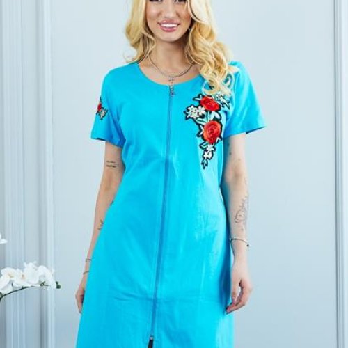 Халат Vehuiah (S-XL) 187067 l.blue (лето) Vehuiah 187067 l.blue