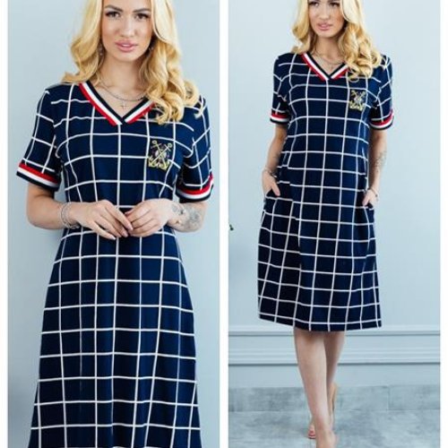 Платье Vehuiah (M-2XL) 21126 navy (лето) Vehuiah 21126 navy