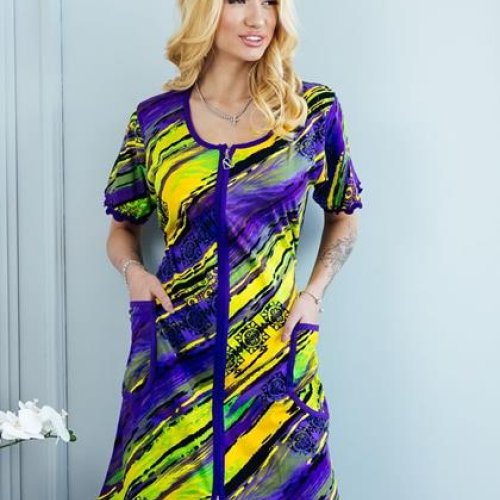 Халат Vehuiah (M-XL) 23561 blue (лето) Vehuiah 23561 blue