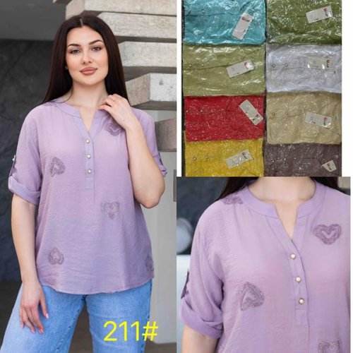 Блузка JJF (XL-4XL) 211 lilac (лето) JJF 211 lilac
