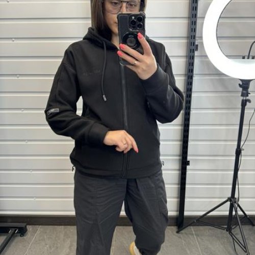 Кофта спорт JJF (M-3XL) 27002 black (деми) JJF 27002 black