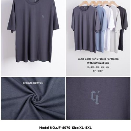 Футболка JJF (XL-5XL) 6070 l.grey (лето) JJF 6070 l.grey