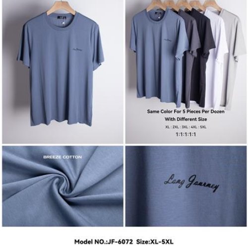 Футболка JJF (XL-5XL) 6072 blue (лето) JJF 6072 blue