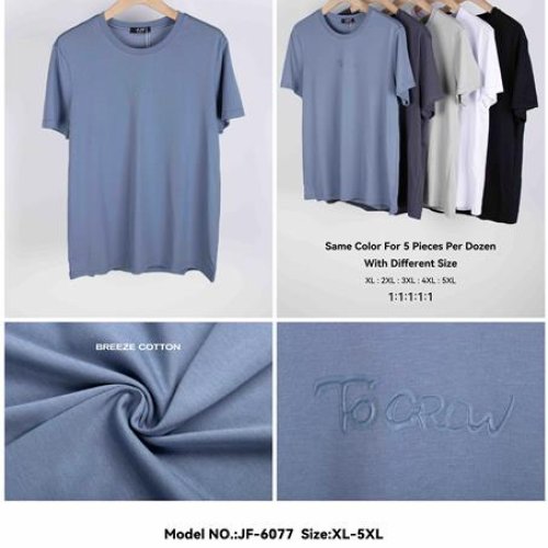 Футболка JJF (XL-5XL) 6077 blue (лето) JJF 6077 blue