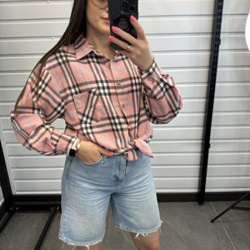 Рубашка JJF (XL-4XL) 701 pink (деми) JJF 701 pink