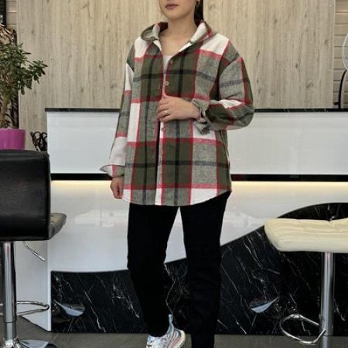 Рубашка JJF (XL-4XL) 7730 khaki (деми) JJF 7730 khaki