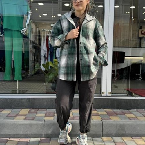 Рубашка JJF (XL-4XL) 7732 green (деми) JJF 7732 green