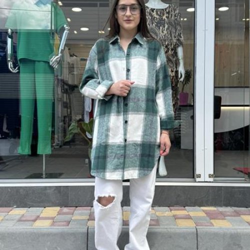 Рубашка JJF (XL-4XL) 801 green (деми) JJF 801 green