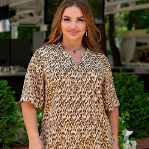 Блузка JJF (3XL-6XL) 8802 beige (лето) JJF 8802 beige
