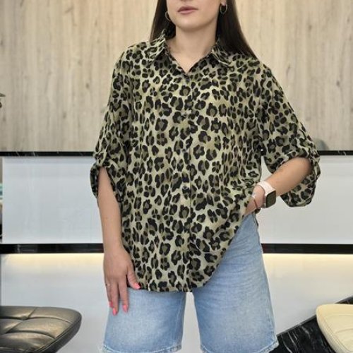 Рубашка JJF (XL-4XL) 8807 green (лето) JJF 8807 green