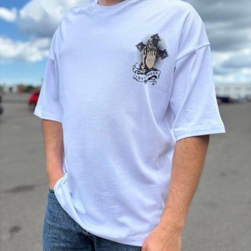 Футболка Faraon (M-XL) 300303 white (лето) Faraon 300303 white