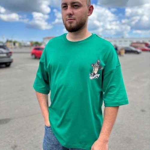 Футболка Faraon (M-XL) 300303 green (лето) Faraon 300303 green