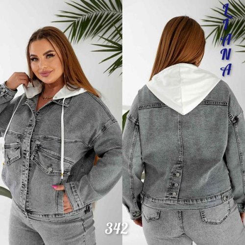 Куртка Beki (XL-6XL) 342 grey (деми) Beki 342 grey