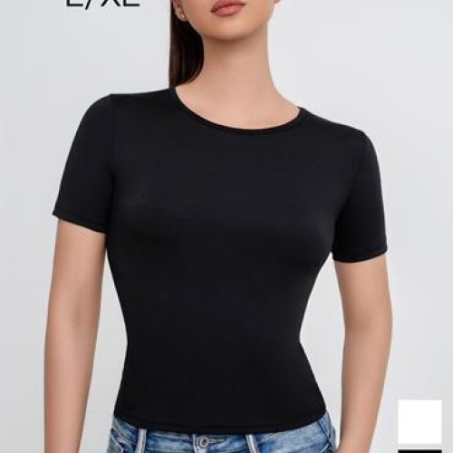 Футболка NewJeans (S-XL) J0019 black (лето) NewJeans J0019 black