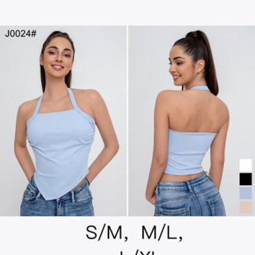 Майка NewJeans (S-XL) J0024 l.blue (лето) NewJeans J0024 l.blue
