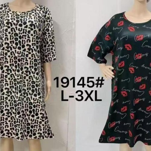 Ночнушка Saimeiqi (L-3XL) 19145 black (лето) Saimeiqi 19145 black