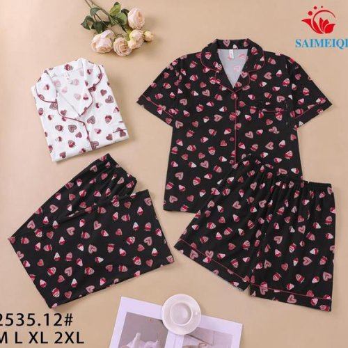 Пижама Saimeiqi (M-2XL) 2535-12 black (лето) Saimeiqi 2535-12 black