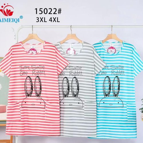 Ночнушка Saimeiqi (3XL-4XL) 15022 grey (лето) Saimeiqi 15022 grey