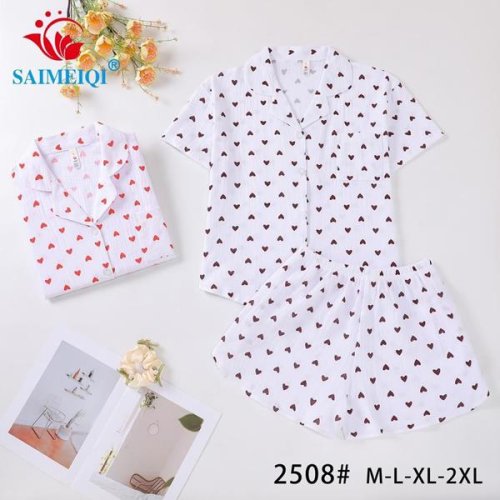 Пижама Saimeiqi (M-2XL) 2508 white-red (лето) Saimeiqi 2508 white-red
