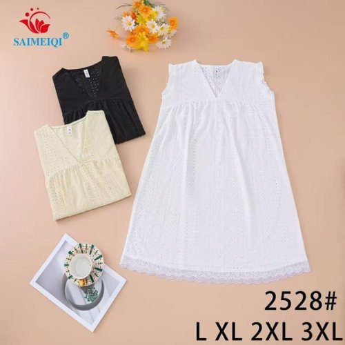 Ночнушка Saimeiqi (L-3XL) 2528 white (лето) Saimeiqi 2528 white