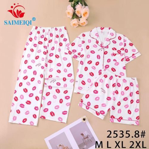 Пижама Saimeiqi (M-2XL) 2535-8 white (лето) Saimeiqi 2535-8 white
